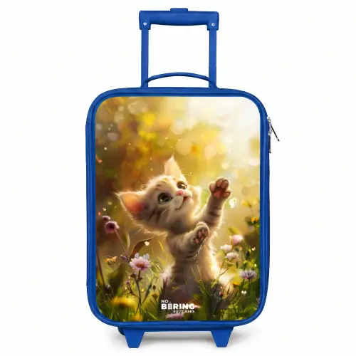 Koosje kitten Kinderkoffer - Blauw klein -3d