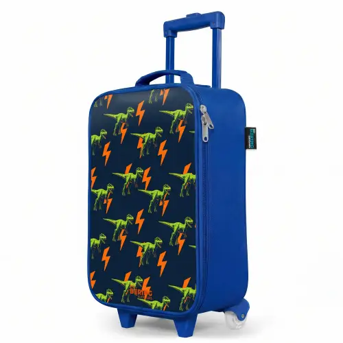 Bliksemsnelle raptors Kinderkoffer - Blauw klein -productfoto_schuin