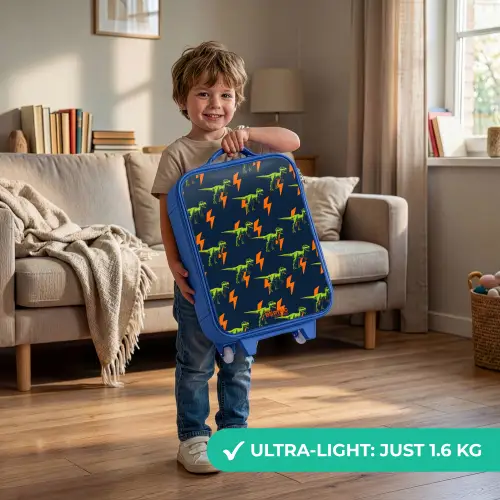 Bliksemsnelle raptors Kinderkoffer - Blauw klein -sfeer2_EN