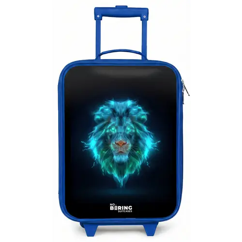 Lichtgevende leeuw Kinderkoffer - Blauw klein -zz3dotto