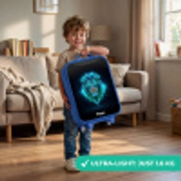 Lichtgevende leeuw Kinderkoffer - Blauw klein -sfeer2_EN
