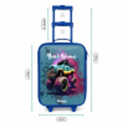 Monster Wheels Kinderkoffer - Blauw klein -productfoto_formaten