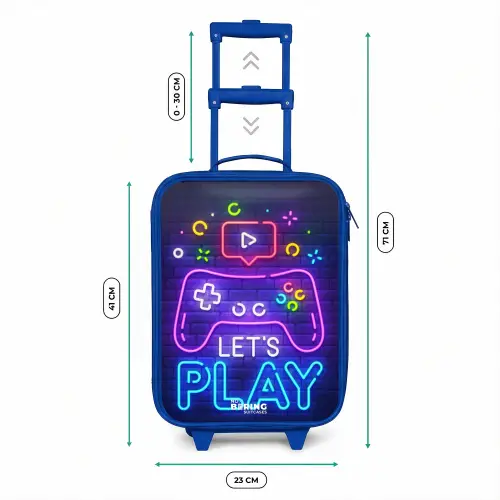 Neoncontroller tegen een bakstenen muur Kinderkoffer - Blauw klein -productfoto_formaten