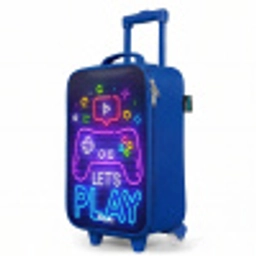 Neoncontroller tegen een bakstenen muur Kinderkoffer - Blauw klein -productfoto_schuin