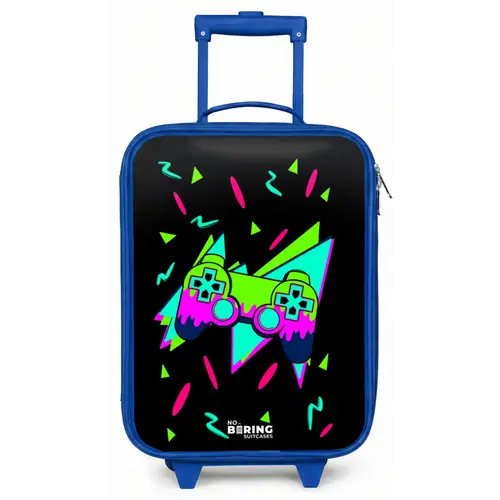 Neon controller op zwart Kinderkoffer - Blauw klein -zz3dotto