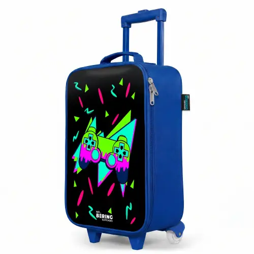 Neon controller op zwart Kinderkoffer - Blauw klein -productfoto_schuin