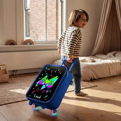 Neon controller op zwart Kinderkoffer - Blauw klein -sfeer1