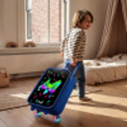 Neon controller op zwart Kinderkoffer - Blauw klein -sfeer1