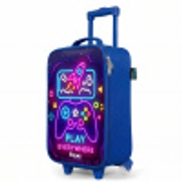 Neonillustratie met een controller Kinderkoffer - Blauw klein -productfoto_schuin