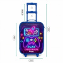 Neonillustratie met een controller Kinderkoffer - Blauw klein -productfoto_formaten