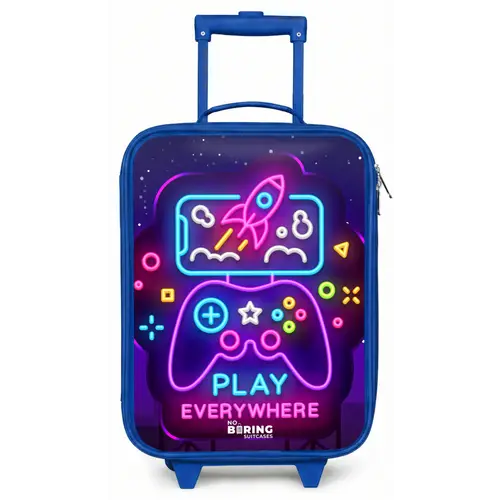 Neonbord met controller Kinderkoffer - Blauw klein -zz3dotto
