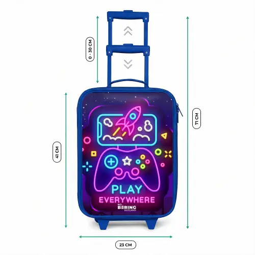 Neonbord met controller Kinderkoffer - Blauw klein -productfoto_formaten
