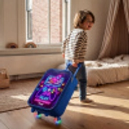 Neonbord met controller Kinderkoffer - Blauw klein -sfeer1