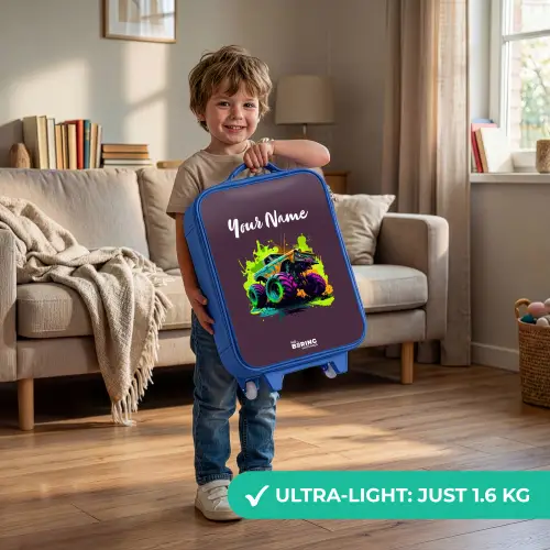 Neon Wheels Kinderkoffer - Blauw klein -sfeer2_EN