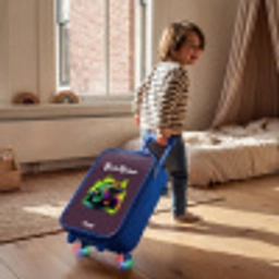 Neon Wheels Kinderkoffer - Blauw klein -sfeer1