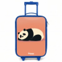 Panda - Slapen - Oranje Kinderkoffer - Blauw klein -3d