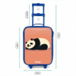 Panda - Slapen - Oranje Kinderkoffer - Blauw klein -productfoto_formaten