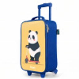 Panda - Step - Geel Kinderkoffer - Blauw klein -productfoto_schuin