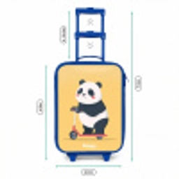 Panda - Step - Geel Kinderkoffer - Blauw klein -productfoto_formaten