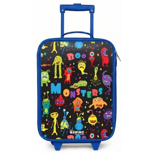 Patroon van monsters Kinderkoffer - Blauw klein -zz3dotto