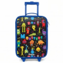 Patroon van monsters Kinderkoffer - Blauw klein -3d