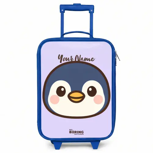 Pinguïn Kinderkoffer - Blauw klein -3d