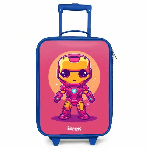 Roze ranger Kinderkoffer - Blauw klein -3d