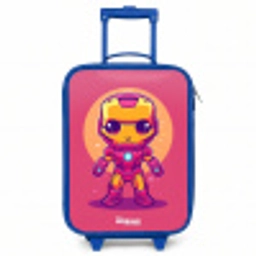 Roze ranger Kinderkoffer - Blauw klein -3d