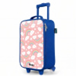 Roze met regenboog patroon Kinderkoffer - Blauw klein -productfoto_schuin