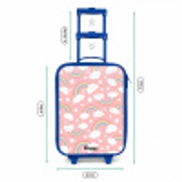 Roze met regenboog patroon Kinderkoffer - Blauw klein -productfoto_formaten