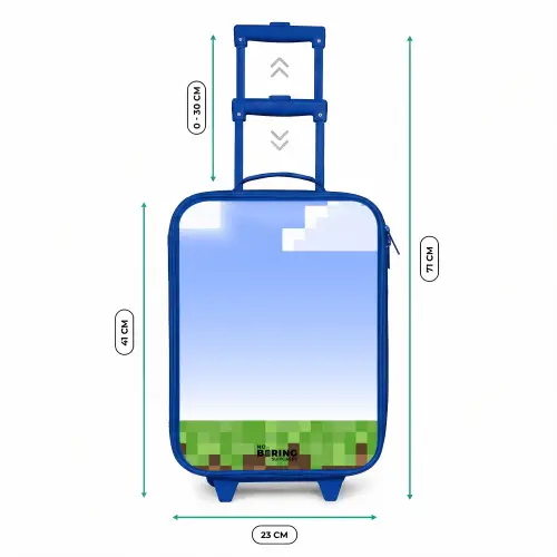 Pixel wereld Kinderkoffer - Blauw klein -productfoto_formaten