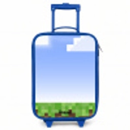 Pixel wereld Kinderkoffer - Blauw klein -3d