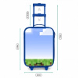 Pixel wereld Kinderkoffer - Blauw klein -productfoto_formaten
