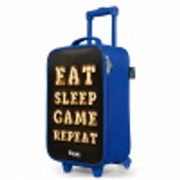 Qoute met licht Kinderkoffer - Blauw klein -productfoto_schuin