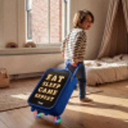 Qoute met licht Kinderkoffer - Blauw klein -sfeer1