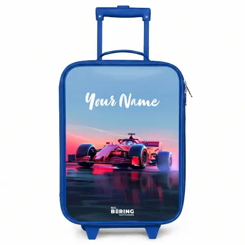 Rode racer Kinderkoffer - Blauw klein -3d