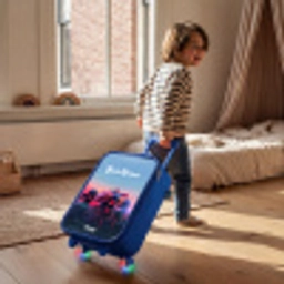 Rode racer Kinderkoffer - Blauw klein -sfeer1