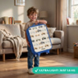 Retro voertuigen patroon Kinderkoffer - Blauw klein -sfeer2_EN