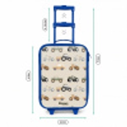 Retro voertuigen patroon Kinderkoffer - Blauw klein -productfoto_formaten