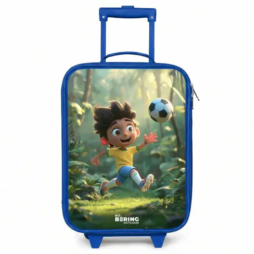 Voetbal - Jongen - Bos Kinderkoffer - Blauw klein -3d