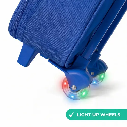 Zachte en bolle monsters Kinderkoffer - Blauw klein -wiel_EN