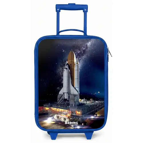 Spaceshuttle die kan opstijgen Kinderkoffer - Blauw klein -zz3dotto