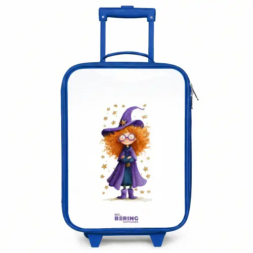 Sterrenmagie met krullen Kinderkoffer - Blauw klein -3d