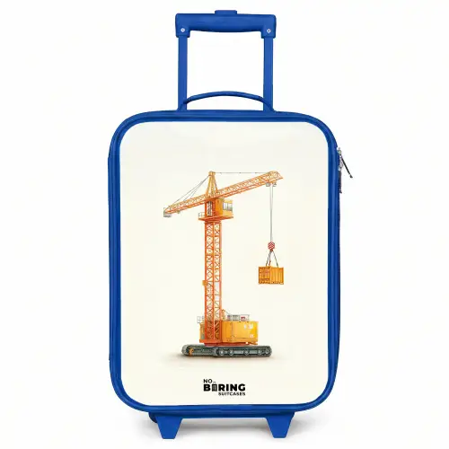 Torenkraan - Getekend - Oranje Kinderkoffer - Blauw klein -3d