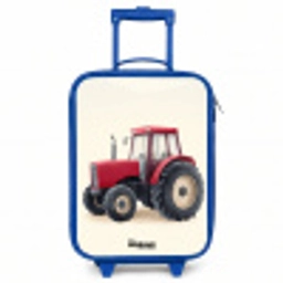 Tractor - Getekend - Rood Kinderkoffer - Blauw klein -3d