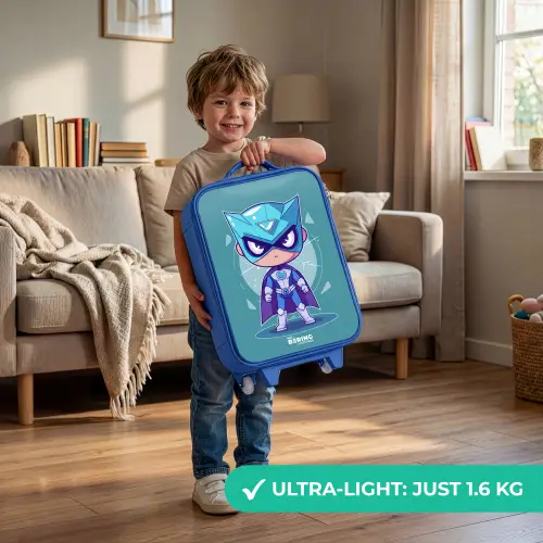Turquoise tornado Kinderkoffer - Blauw klein -sfeer2_EN