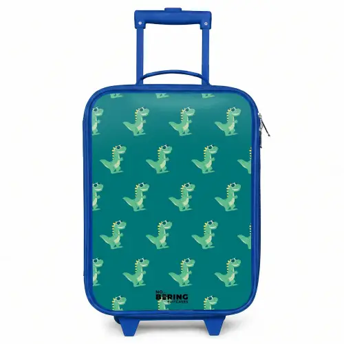Tyranosaurus specs Kinderkoffer - Blauw klein -3d