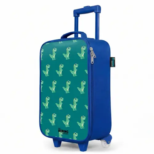 Tyranosaurus specs Kinderkoffer - Blauw klein -productfoto_schuin