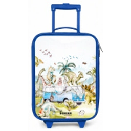Busje met dino's Kinderkoffer - Blauw klein -zz3dotto