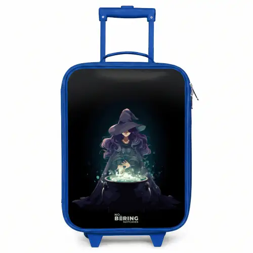 Heks - Ketel - Tover Kinderkoffer - Blauw klein -3d